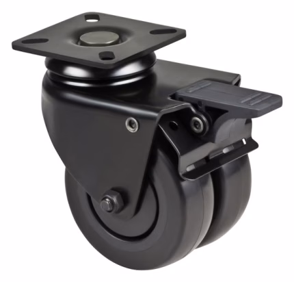 C.Adolph – Ruota orientabile doppia con freno 50 mm 4303-F/50-2×18