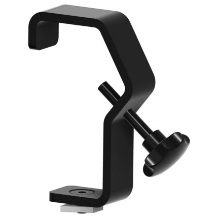 Gancio Hook Clamp FlexRail in alluminio per tubi 48–51 mm, fissaggio binario scenico
