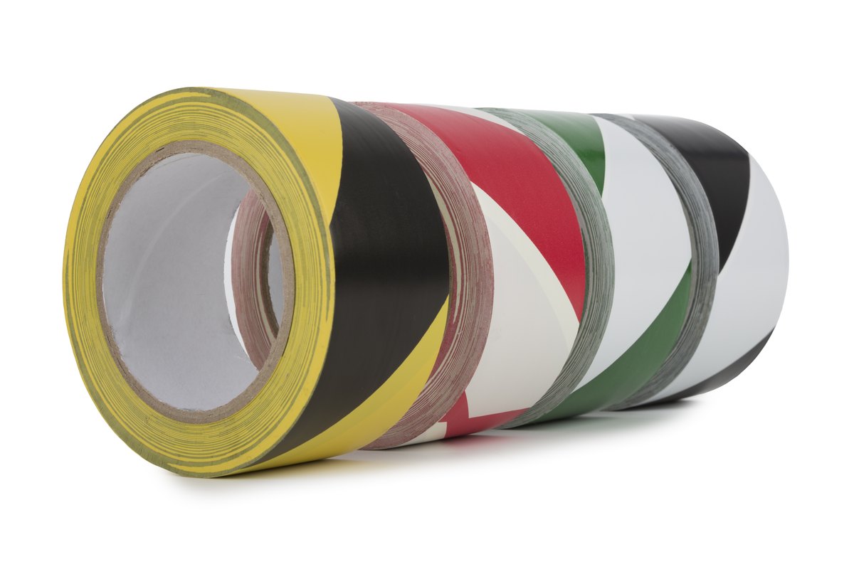 Nastro adesivo segnaletico in PVC, gamma Rotoli di nastro adesivo segnaletico in PVC nelle quattro combinazioni di colore