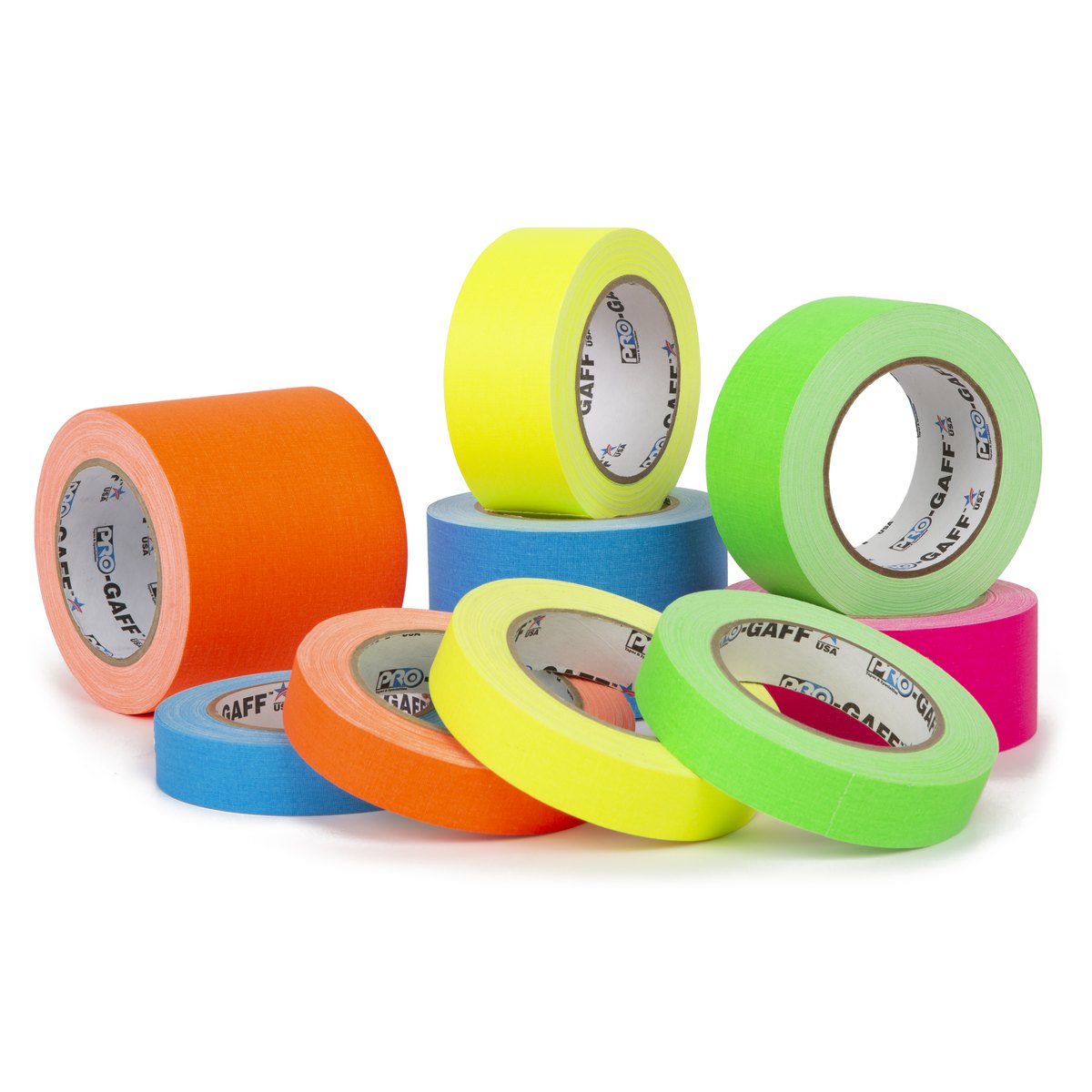 Nastro gaffer fluorescente ProTapes ProGaff gamma completa Gamma del nastro gaffer fluorescente ProTapes Pro Gaff